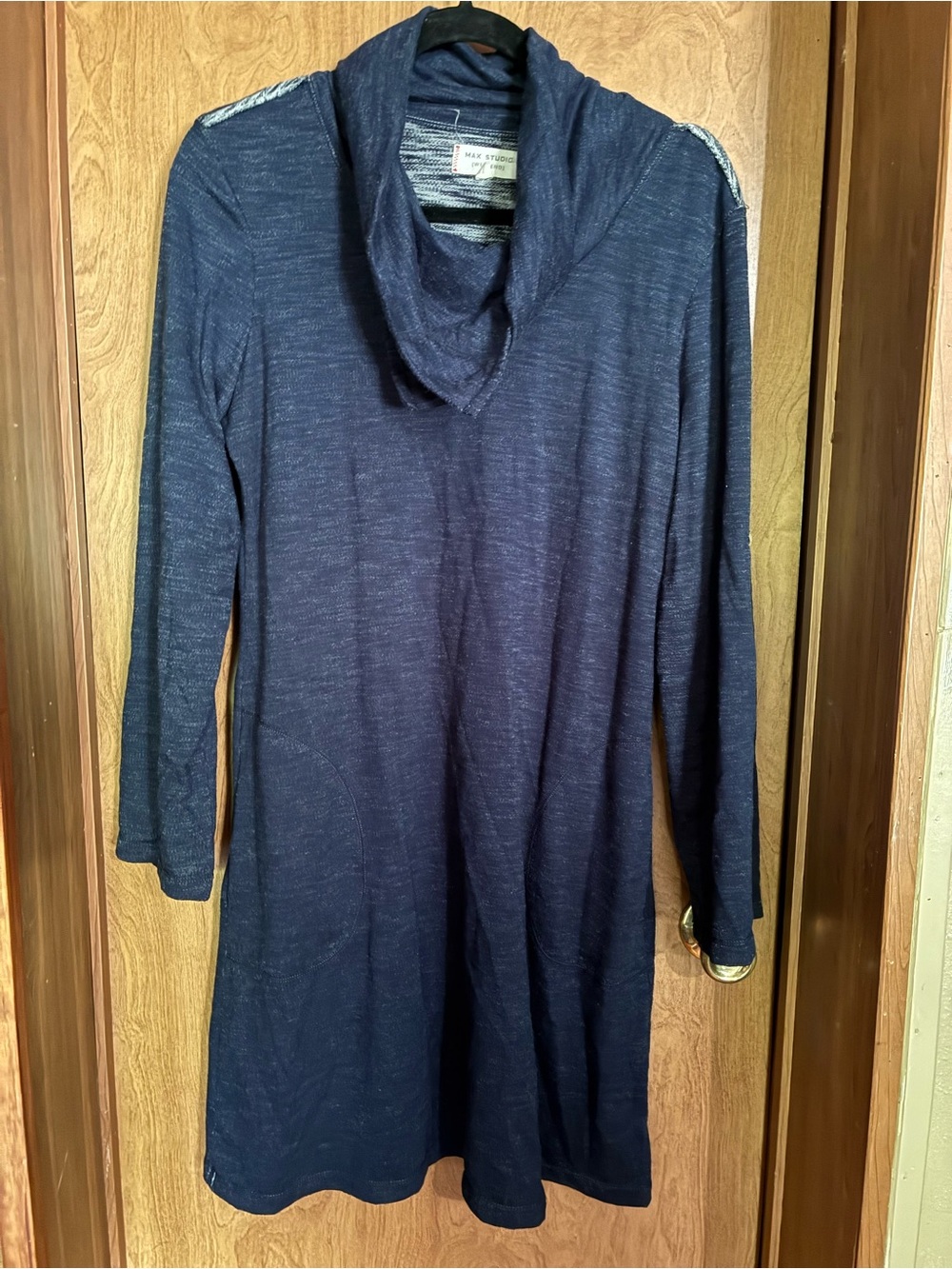 Max Studio Weekend Heathered Navy Knit Dress Size Medium